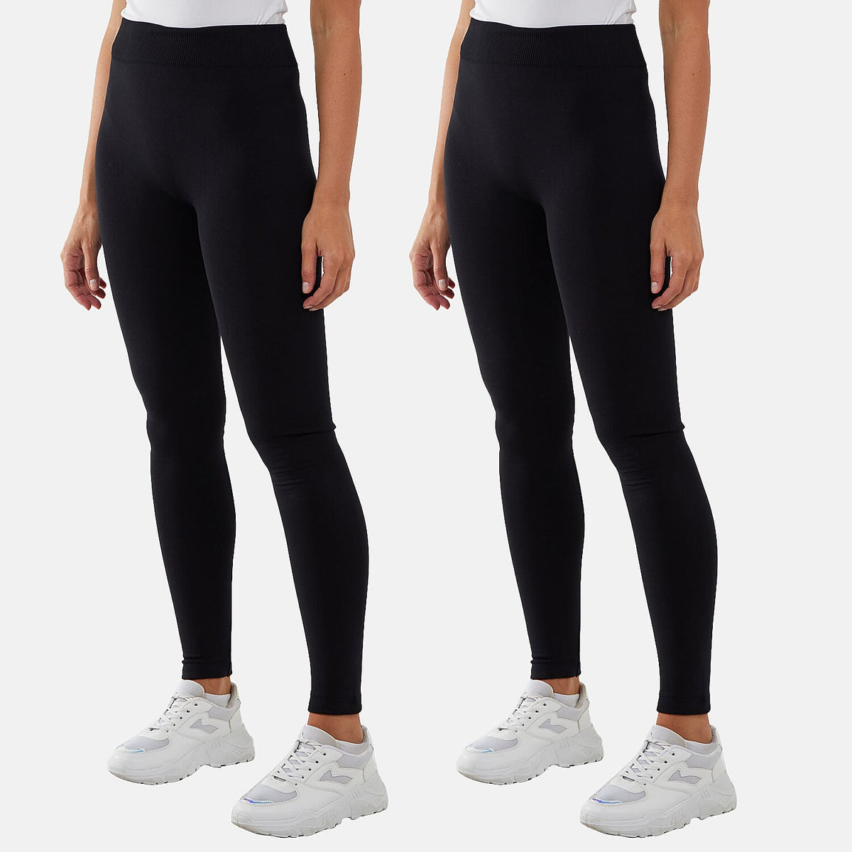 Set of 2 Nova of London - Fleece Lined Warm Leggings (8-10) - Black 221250846 0
