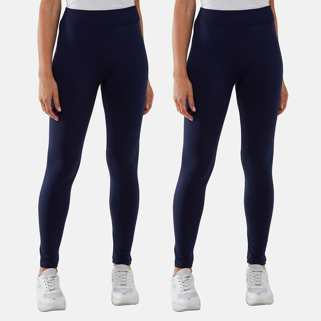 Set of 2 Nova of London - Fleece Lined Warm Leggings (24-26) - Navy