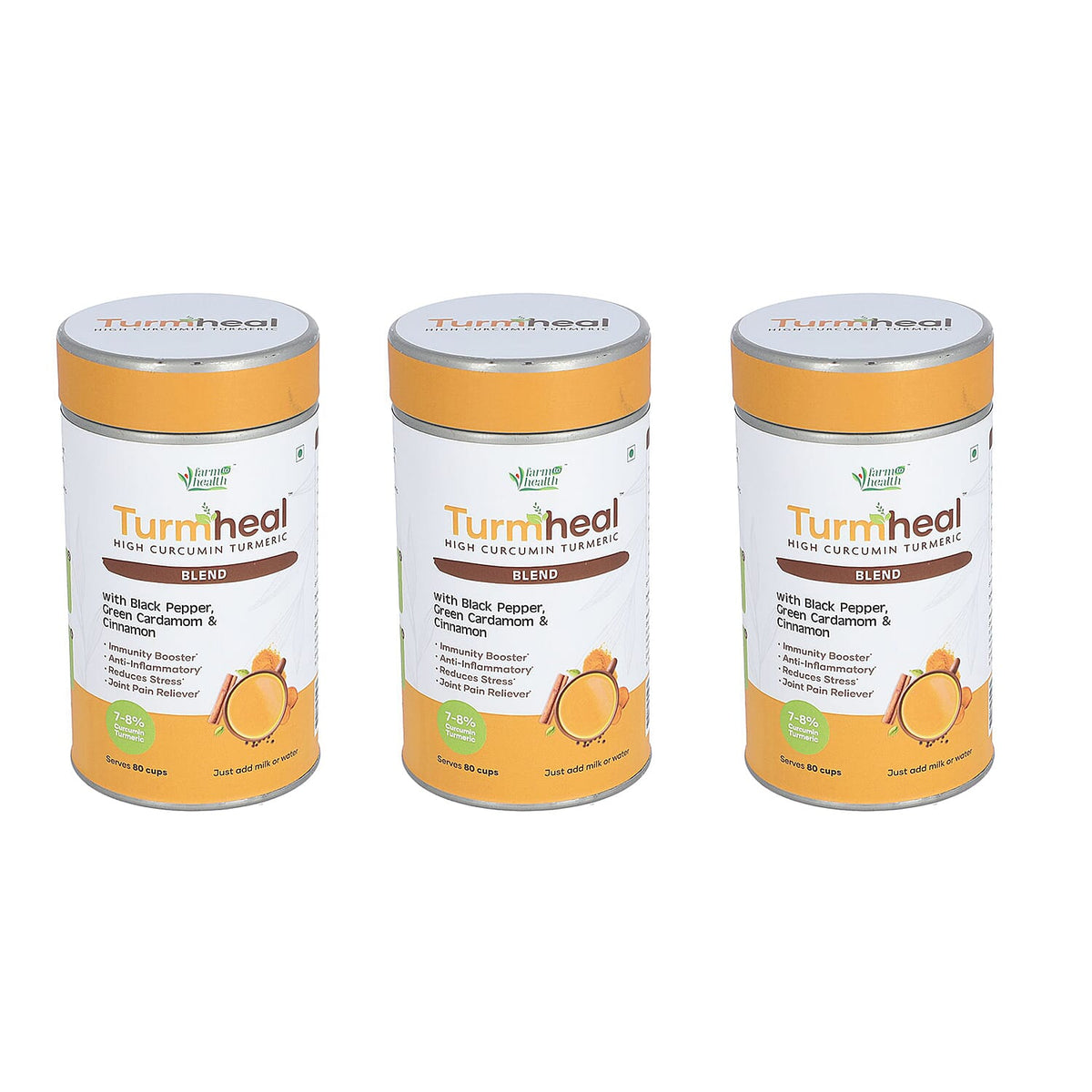 Set of 3 - Turmheal with Black Pepper, Green Cardamom and Cinnamon - 100 Gms 221250862 0