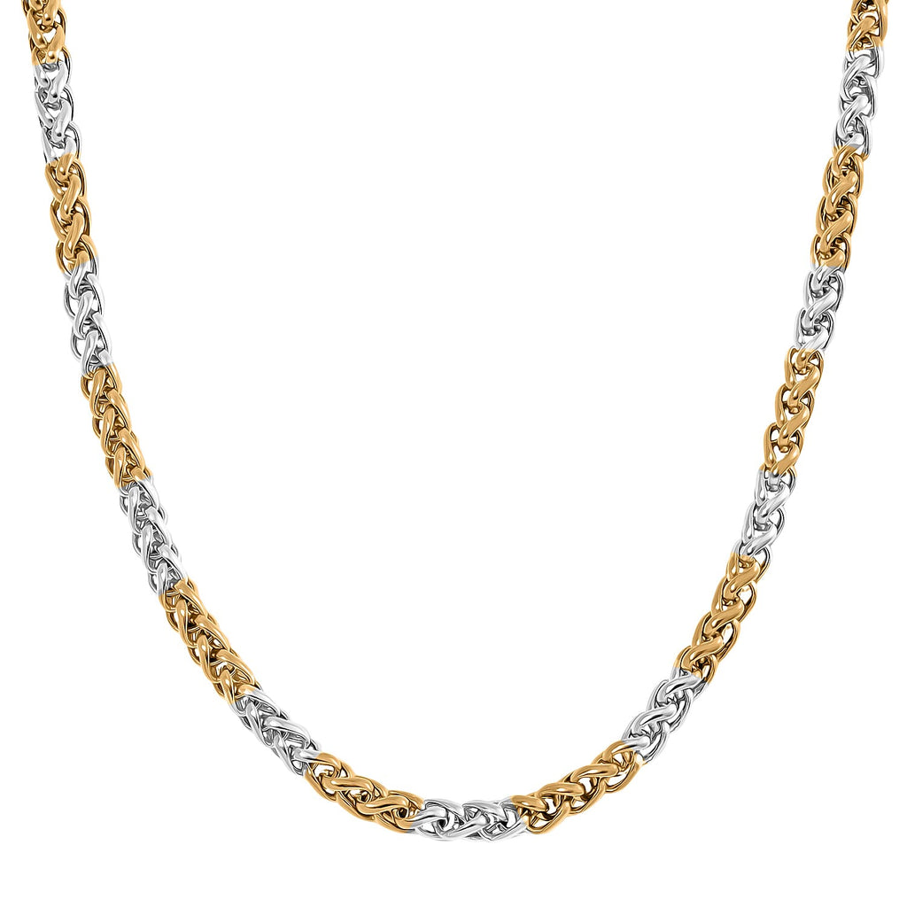 Designer Inspired Two Tone Spiga Necklace and Bracelet
