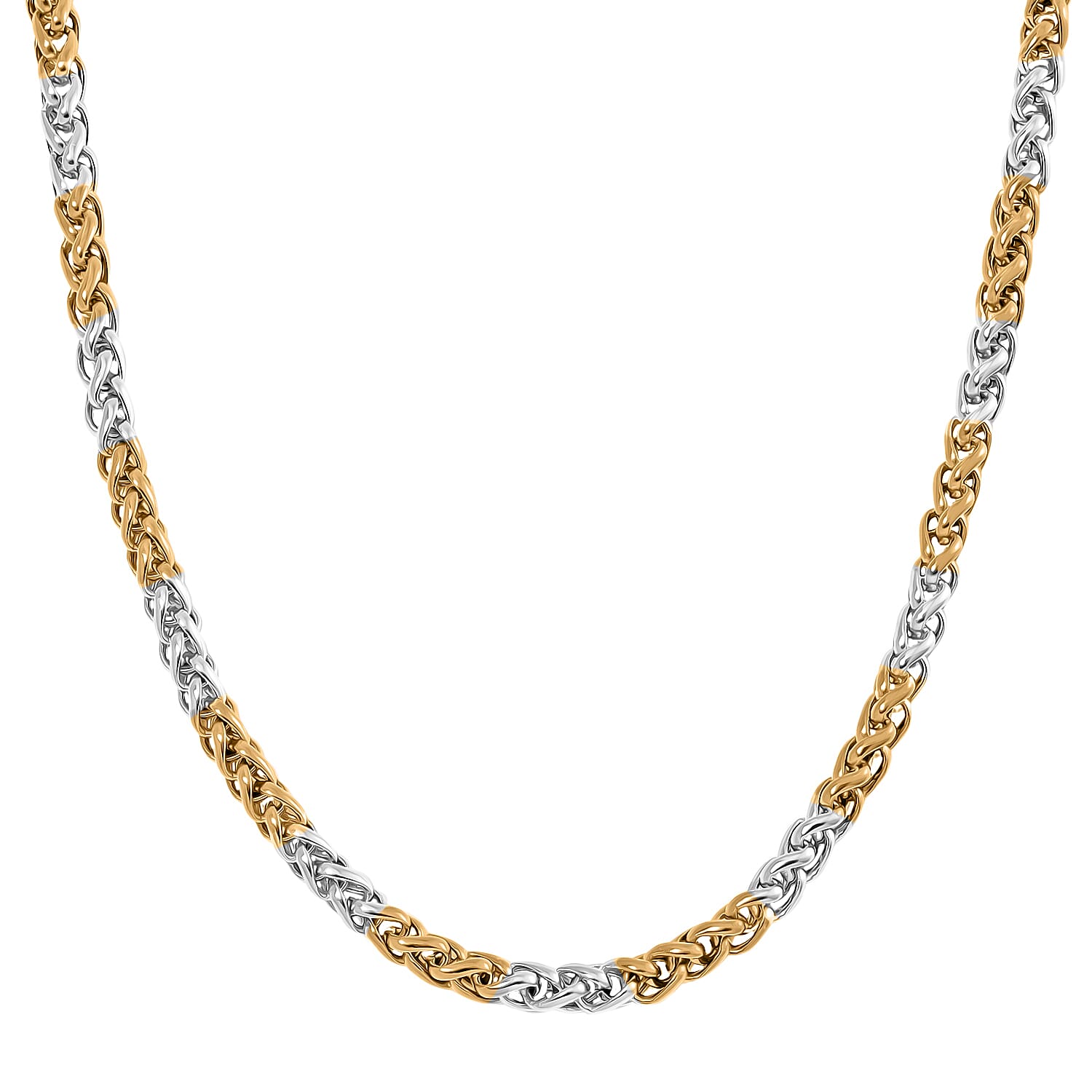 Designer Inspired Two Tone Spiga Necklace and Bracelet 221251545 1