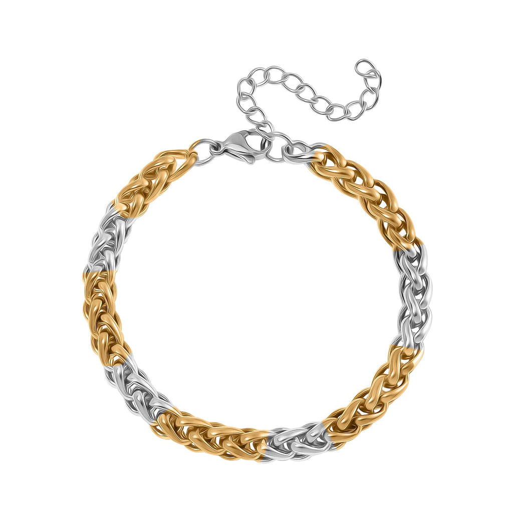 Designer Inspired Two Tone Spiga Necklace and Bracelet