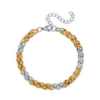 Designer Inspired Two Tone Spiga Necklace and Bracelet