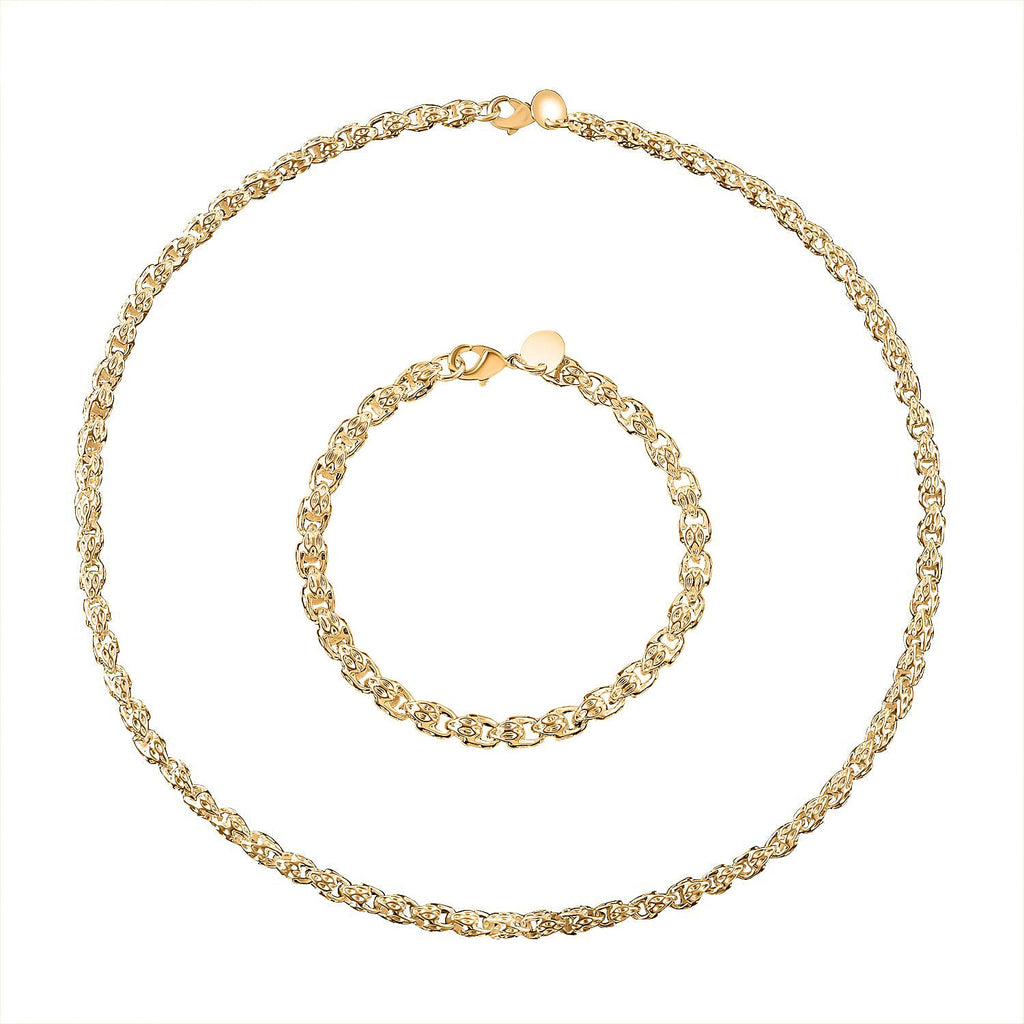 Yellow Gold Tone- Necklace & Bracelet