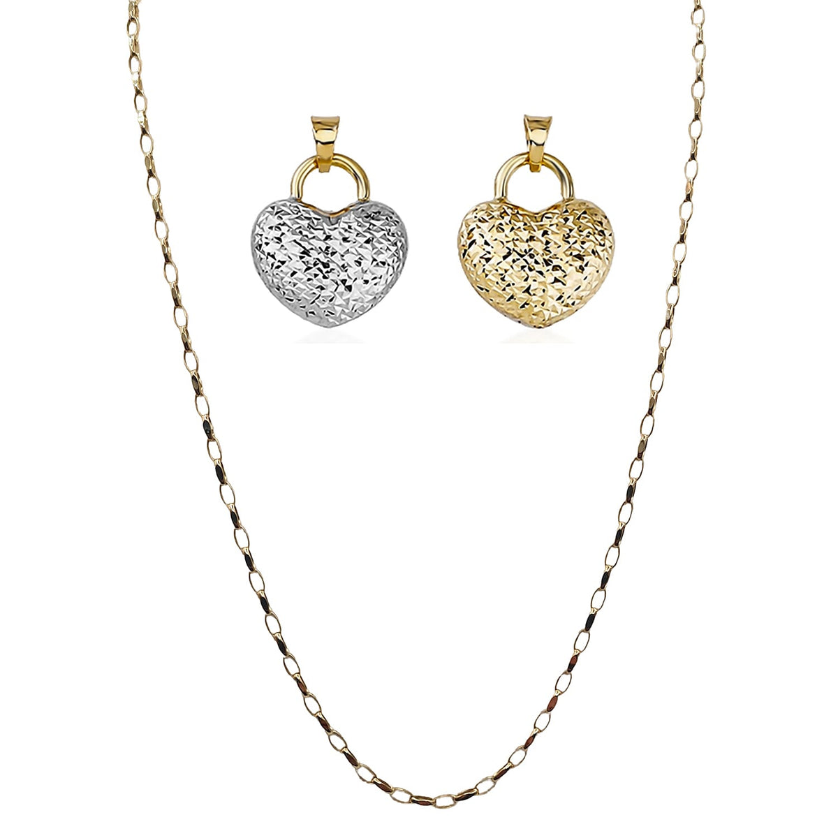 9K Cable Necklace &amp; Heart Pendant 2.10 Grams 221252899 0