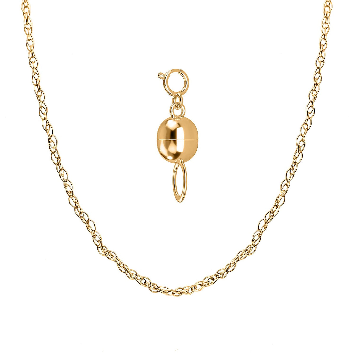 Set of 9K Gold Prince Of Wales Necklace - 18 inch &amp; 9K Yellow Gold Magnetic Lock with Spring Ring Clasp 221253685 0