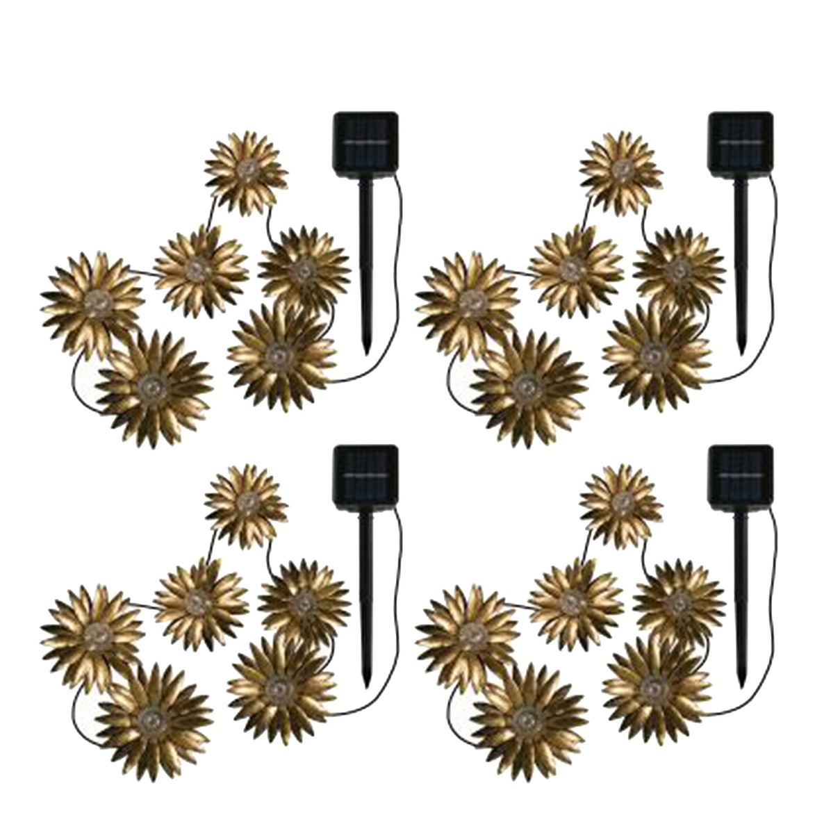 24 ezSolar LED Solar Floral Gold Chain Light 221257646 0