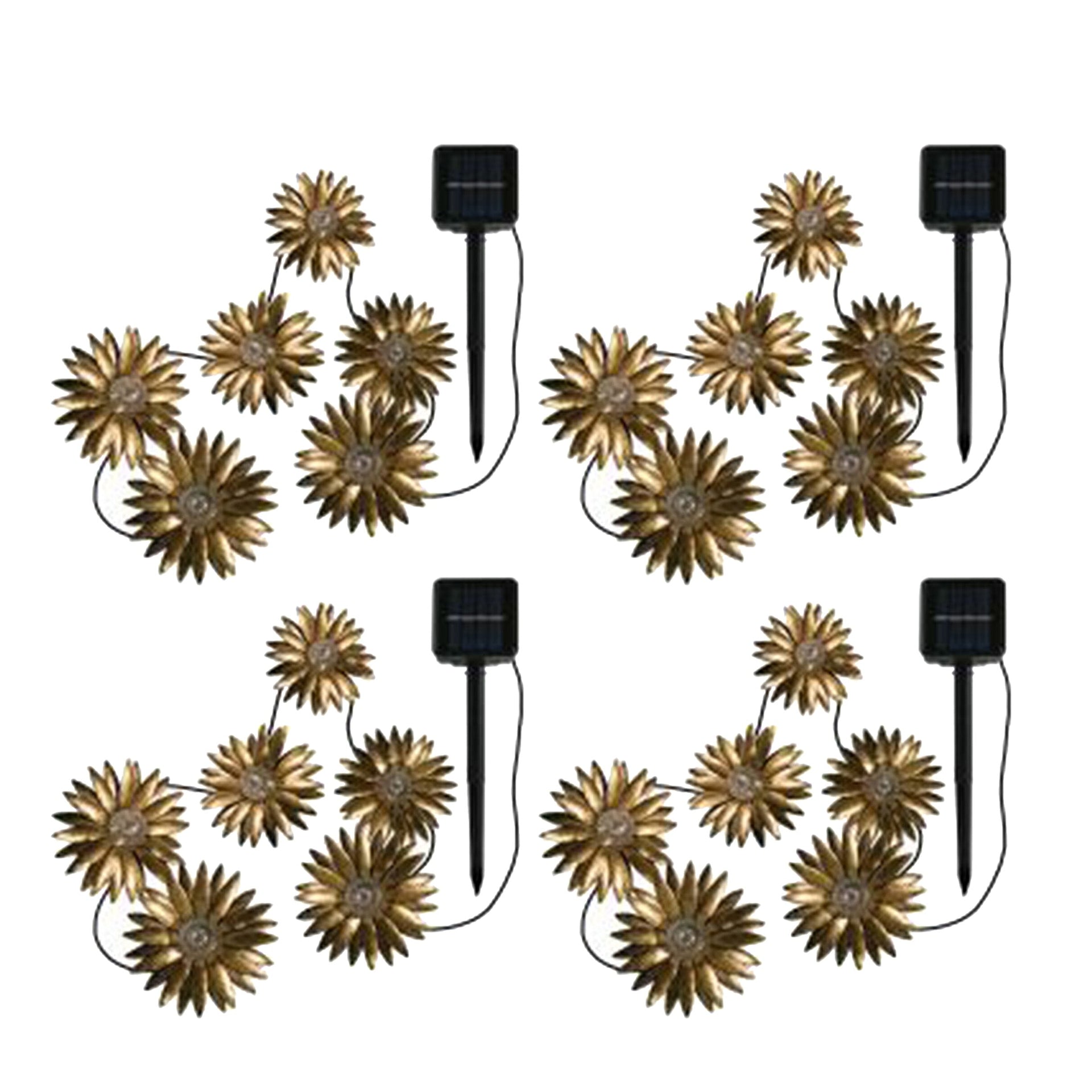 24 ezSolar LED Solar Floral Gold Chain Light 221257646 0