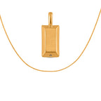 24K Yellow Gold Bar Pendant and Curb Necklace Bundle