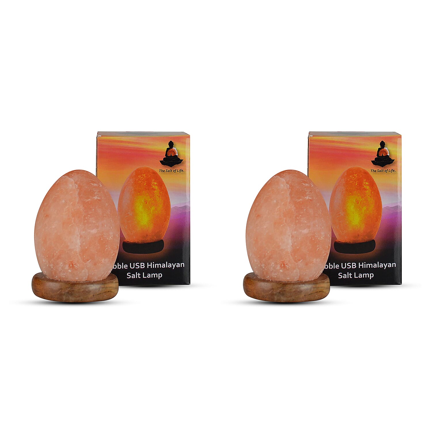 Set of 2 - Himalayan Salt Pebble Table Lamp (Size - One Size) - Crystal 221258598 0