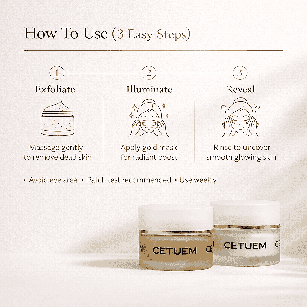 Cetuem Glow Duo - SCR Gold Illuminating Mask and Exfoliating Mask (50ml each) 221259918 3