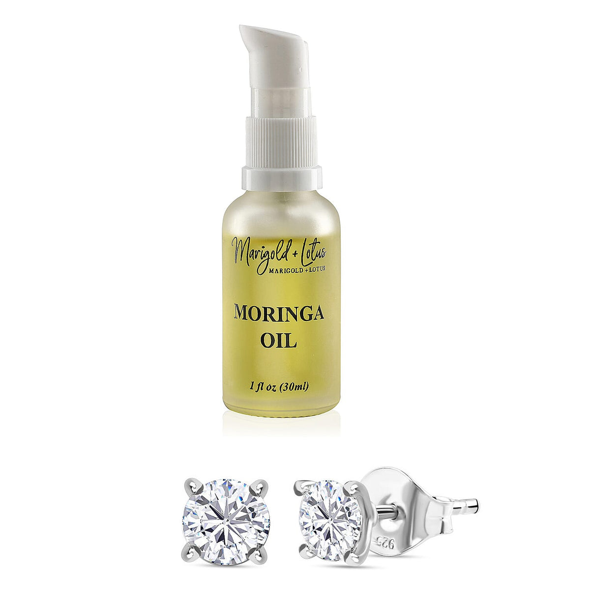 Moissanite Studs Earrings andamp; Marigold Oil and Travel Box 221262244 0