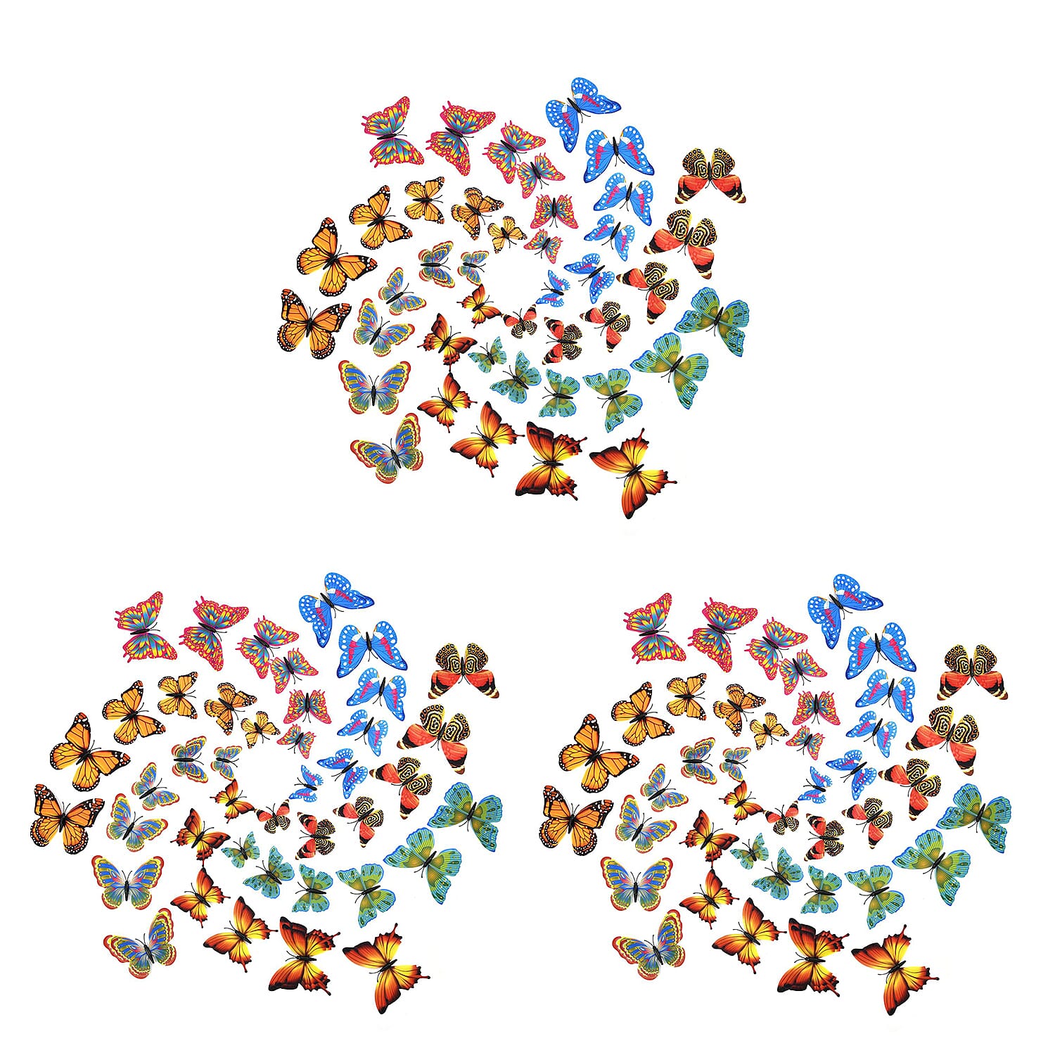 126 Pcs 3D Magnet Butterflies Hanging Decoration Multi 221262245 0