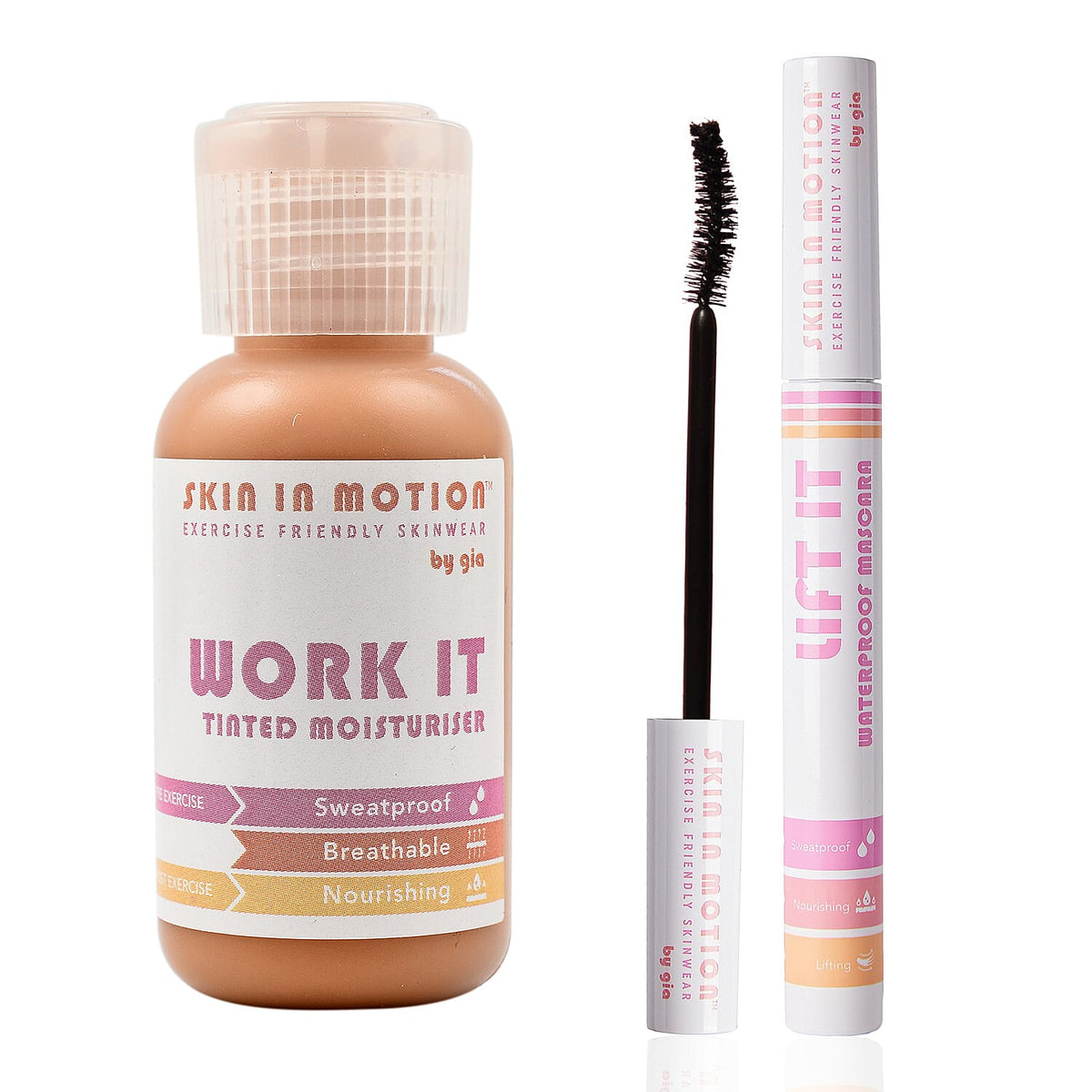 Skin in Motion Makeup Set with Tinted Moisturiser, Sweatproof Concealer and Lift It Waterproof Mascara 221266489 0