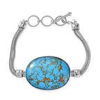 Tucson Find- BlueTurquoise (OV 40x30) Bracelet (Size - 7.5) with Toggle Lock  53.85 Ct. FREE STUDS