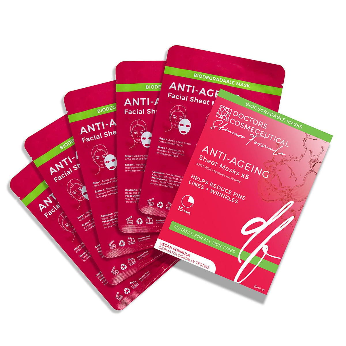 Doctors Formula - Rapid Lift Serum - 30mL and Anti-Ageing Sheet Mask - Pack of 5 221266814 2