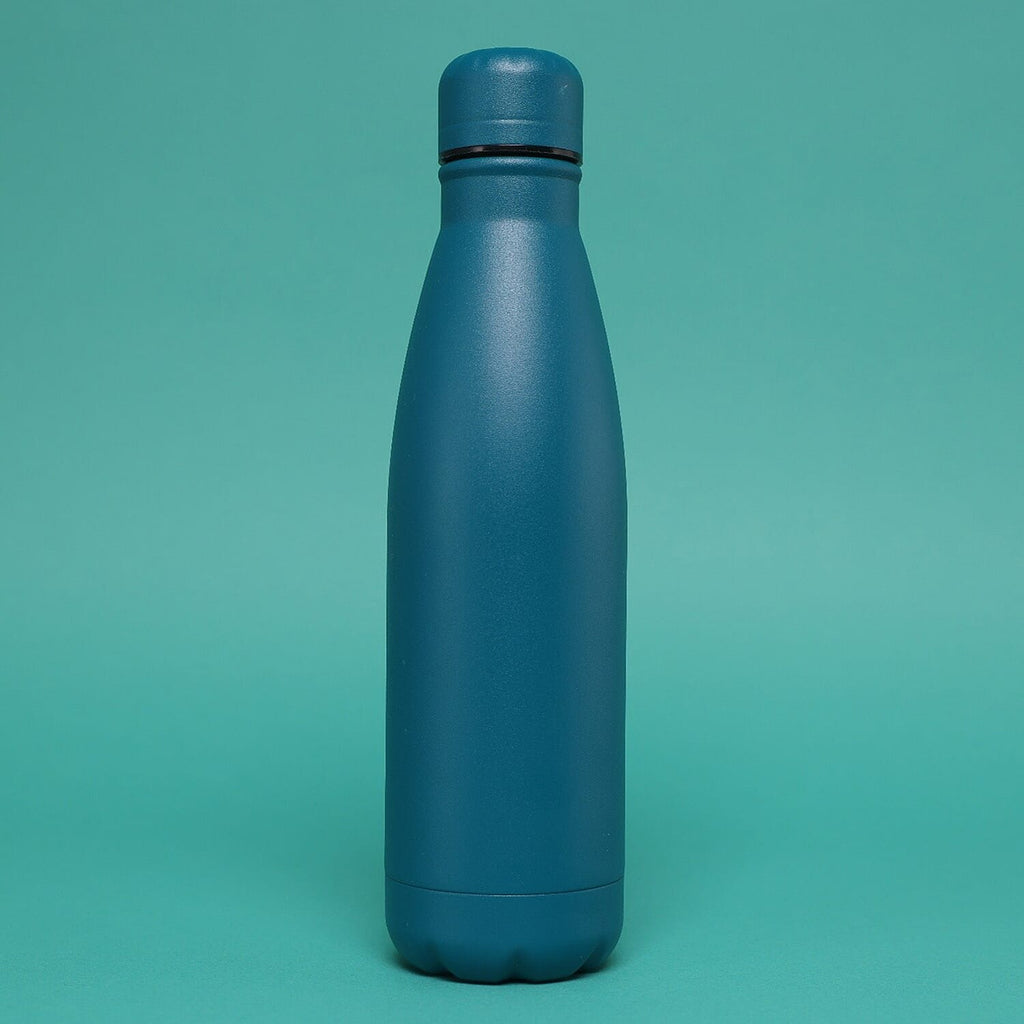 Set of 3 - Solid Color Water Bottle (500mL each) - Aqua, Green, Navy