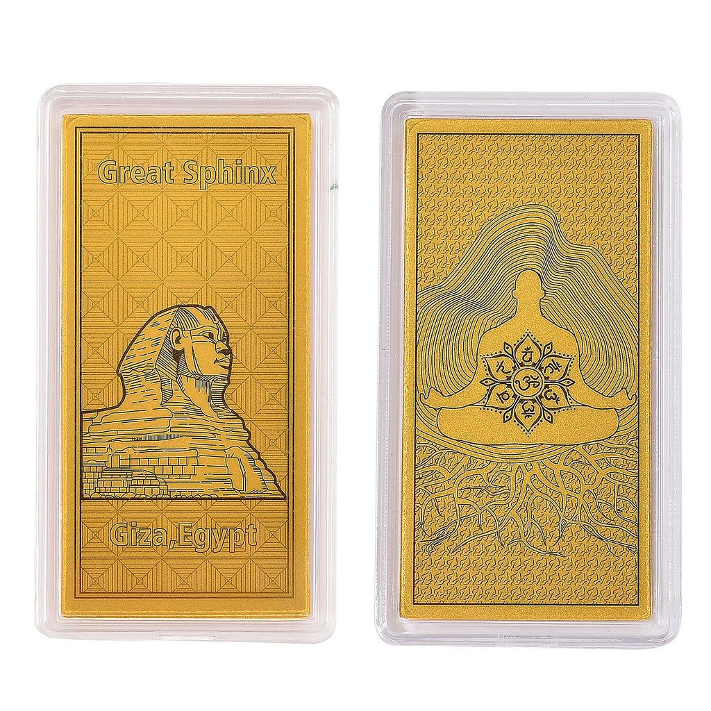 Set of 2 - 24K Yellow Gold Elephant & Chakras Pattern Foils