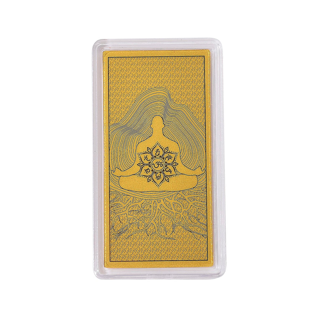 Set of 2 - 24K Yellow Gold Elephant & Chakras Pattern Foils