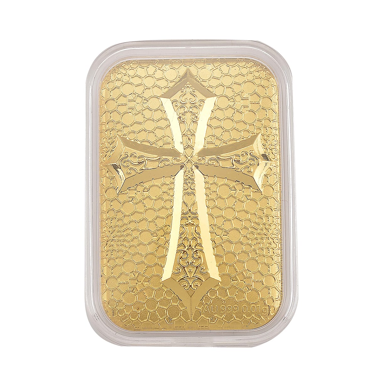 Set of 2 - 24K Yellow Gold Dragon Face and Gothic Cross  Collectables 221269984 2