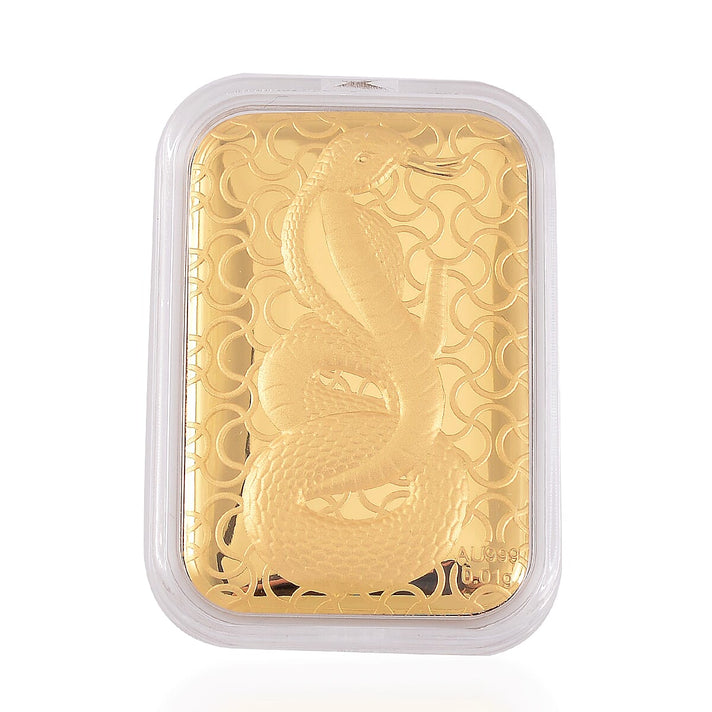 Set of 2 - 24K Yellow Gold Dragon and Snake  Collectables 221269995 2
