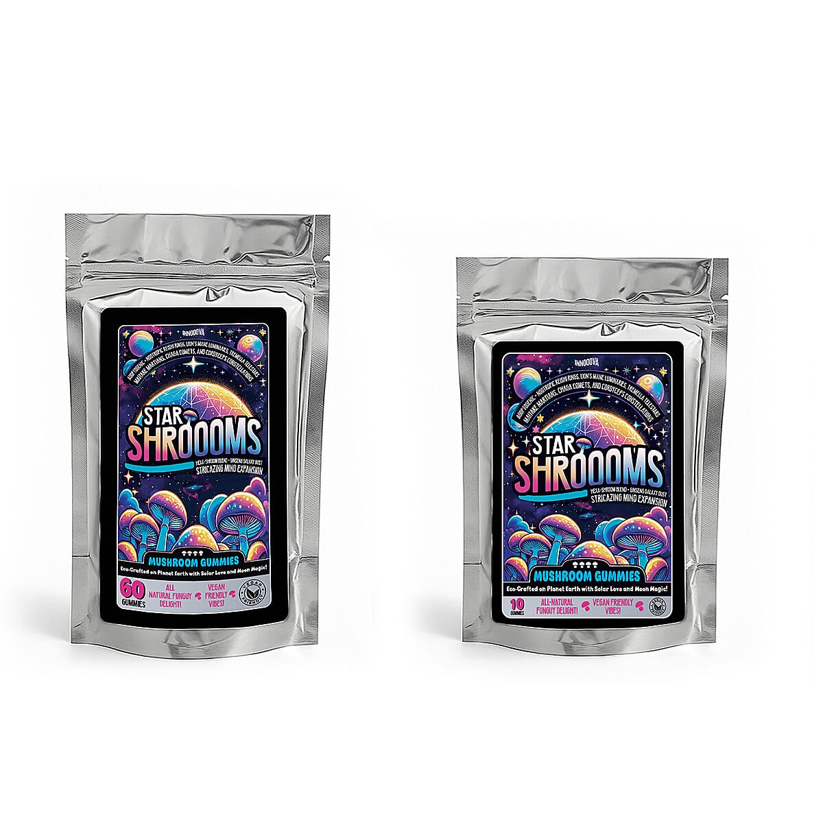 Gummies Innooova Starshroooms Mushroom | 60 Gummies + 10 Gummies Pack Free | 6 Mushrooms + Ginseng for Mind &amp; Mood 221276485 0