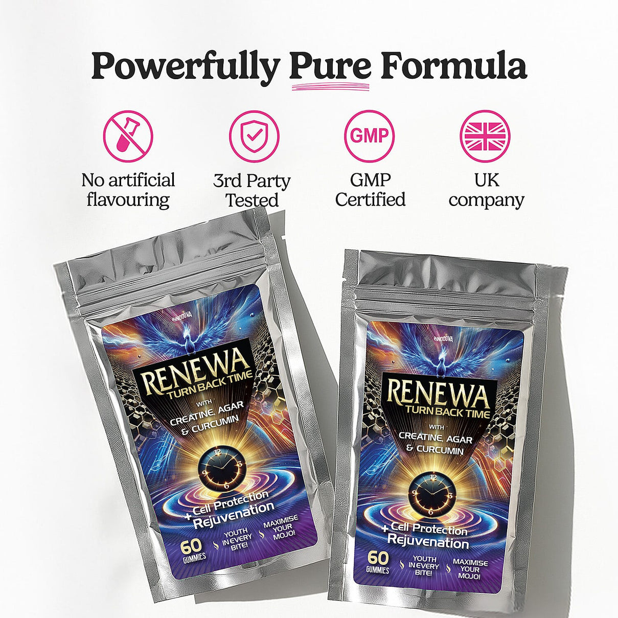 Gummies Innooova Renewa | 60 Gummies + 10 Gummies Pack Free | Creatine + Curcumin 221276487 2