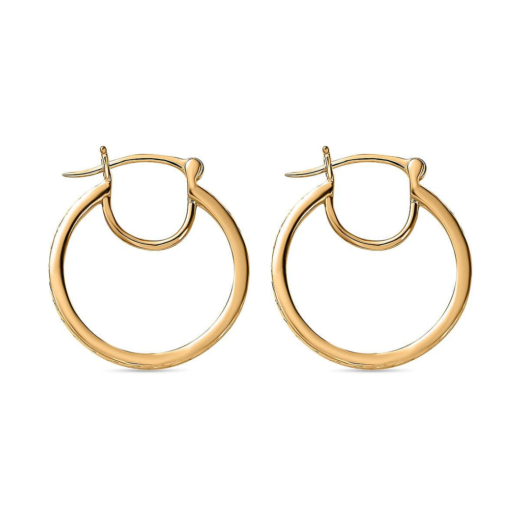 Set of 2 - Sterling Silver Hoop Earrings & 18K Vermeil Yellow Gold Plated Sterling Silver Earrings