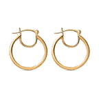 Set of 2 - Sterling Silver Hoop Earrings & 18K Vermeil Yellow Gold Plated Sterling Silver Earrings