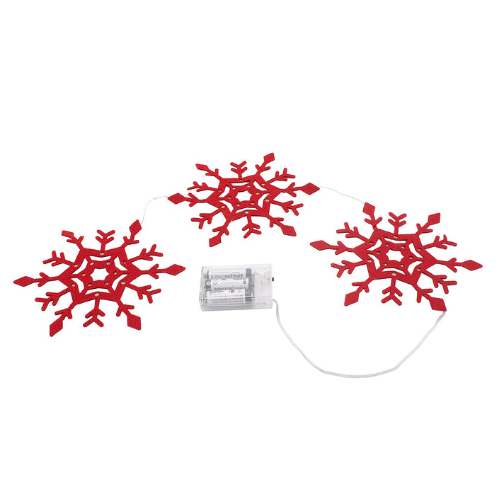 Christmas Decoration - Snowflake Table Decoration (set of 3) &amp; Felt Star Decorative Runner (Length-120 Cm) - Red 221279197 2