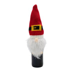 Christmas Decoration - Set of 8 Gnome Bottle Covers in Red, Brown, White & Green (2 of each)