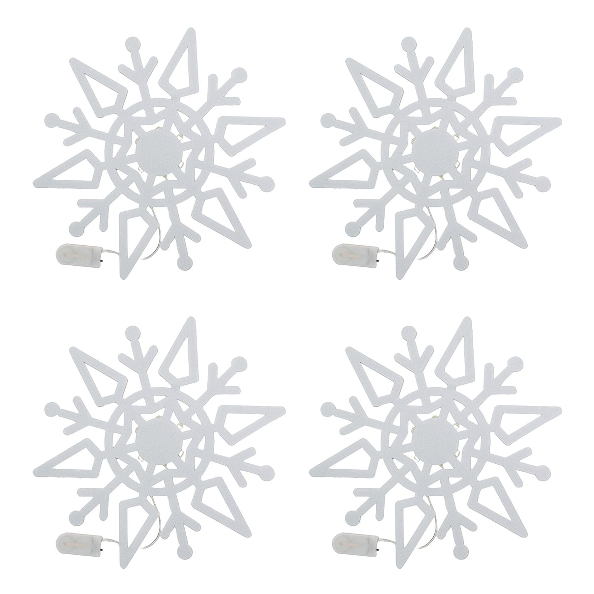 Set of 16 Snowflake Table Decorations Red and White (each 8) 221279285 1