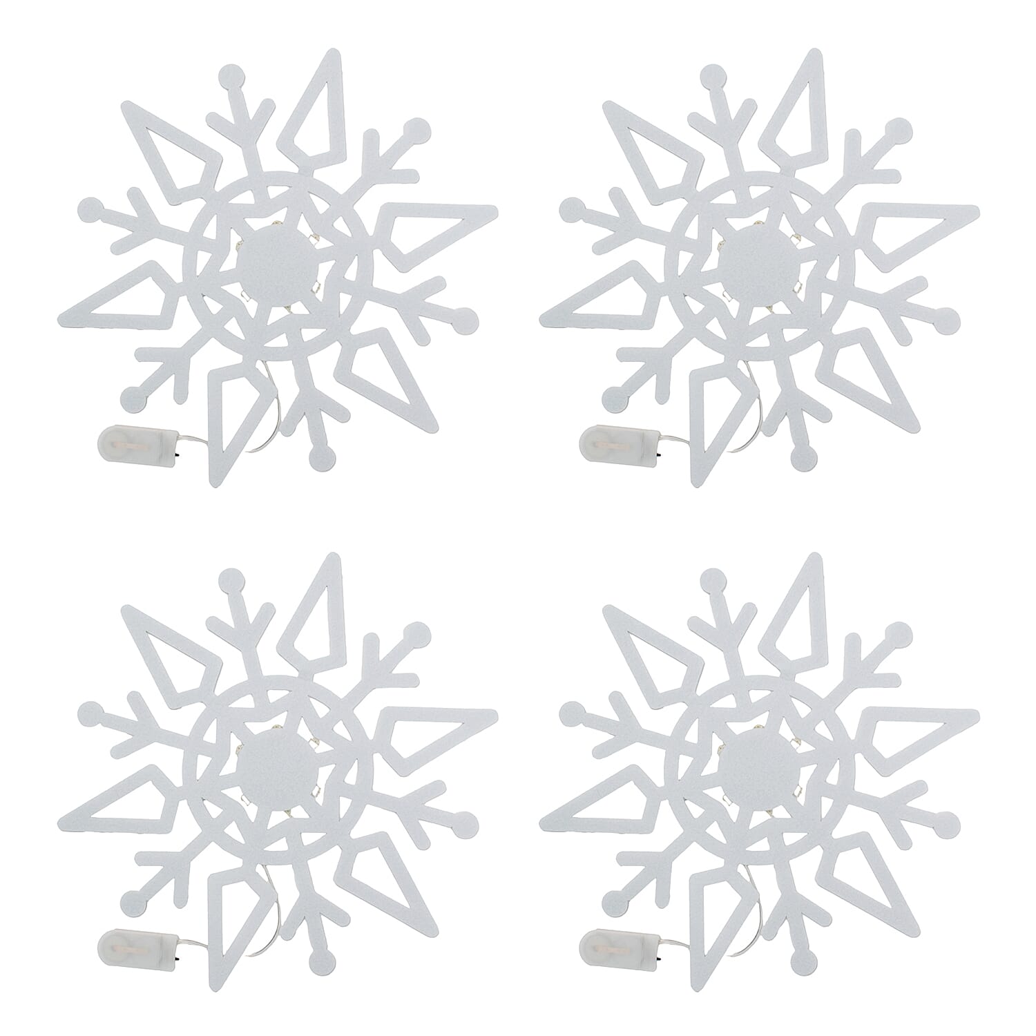 Set of 16 Snowflake Table Decorations Red and White (each 8) 221279285 1