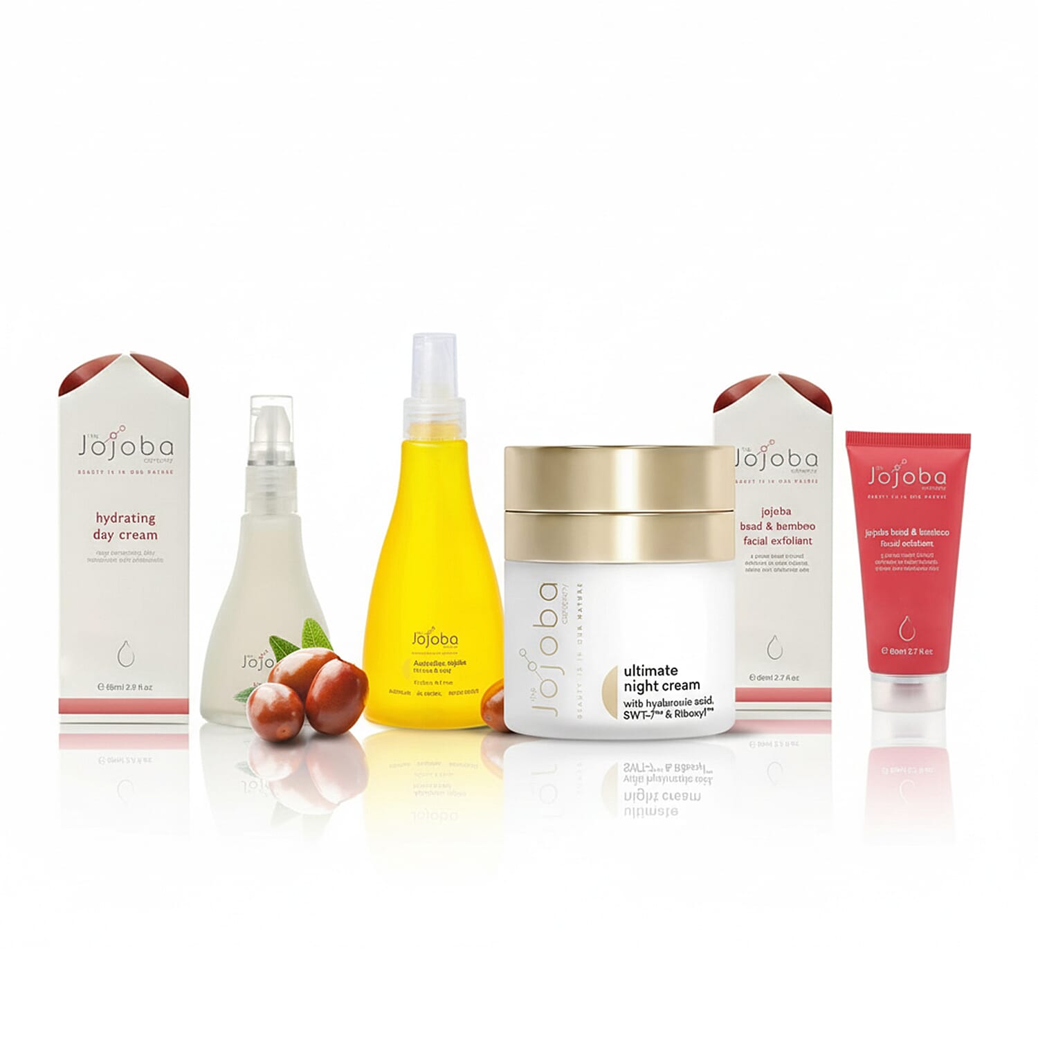 The Jojoba Glow Christmas Gift Set - 100% Natural Organic Jojoba Wadi Wadi Cold Pressed Oil 250ml, Ultimate Night Cream 50ml, Jojoba Bead and Facial Exfoliant 80ml &amp; Hydrating Day Cream 85ml 221279446 0