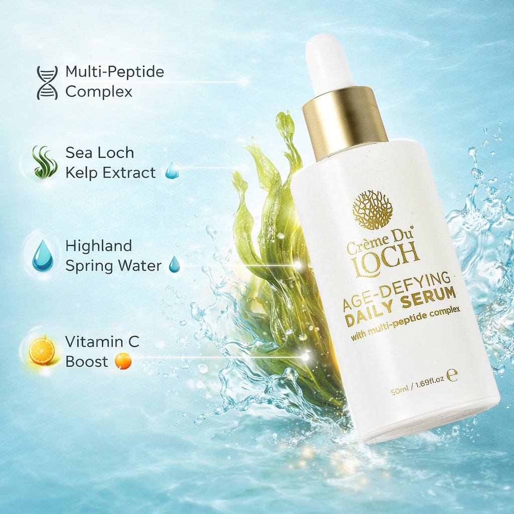 Crème du Loch Christmas Age Defying Gift Set - Daily Moisturiser 50ml, Daily Serum 50ml & Daily Eye Concentrate 30ml