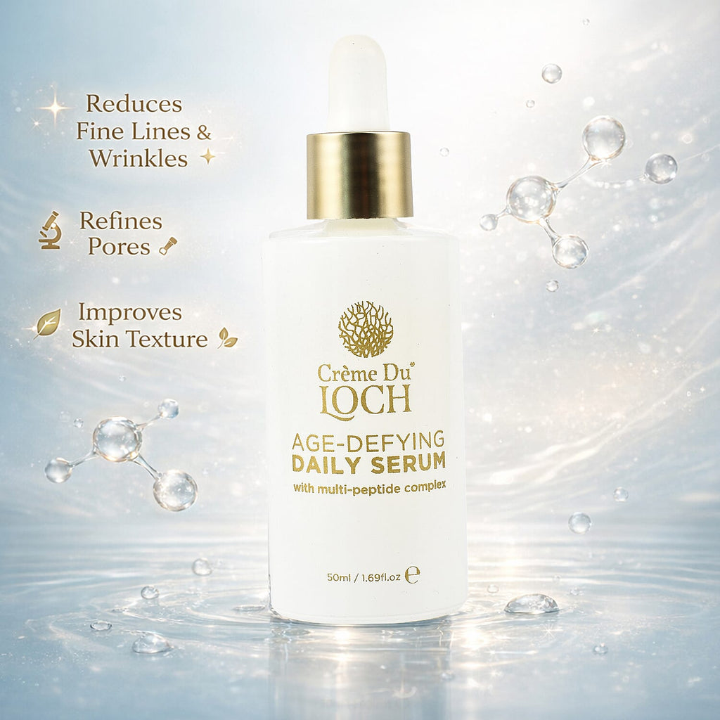 Crème du Loch Christmas Age Defying Gift Set - Daily Moisturiser 50ml, Daily Serum 50ml & Daily Eye Concentrate 30ml