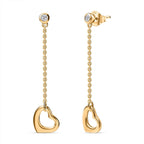 Luxuriant Golden Heart Christmas Gift Set - Lab Grown Diamond Solitaire Heart Pendant & Drop Heart Earrings in 18K Vermeil Yellow Gold Plated Sterling Silver (SI G-H)