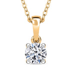 Luxuriant Golden Glow Christmas Gift Set - Lab Grown Diamond Pendant with Chain (Size 20) with Spring Ring Clasp & Stud Push Back Earrings in 18K Vermeil Yellow Gold Plated Sterling Silver (SI G-H)