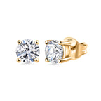 Luxuriant Golden Glow Christmas Gift Set - Lab Grown Diamond Pendant with Chain (Size 20) with Spring Ring Clasp & Stud Push Back Earrings in 18K Vermeil Yellow Gold Plated Sterling Silver (SI G-H)