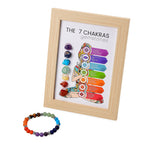Chakra Harmony Christmas Gift Set - Framed Multi Gemstones and Seven Chakra Gemstone Bracelets (3 each)