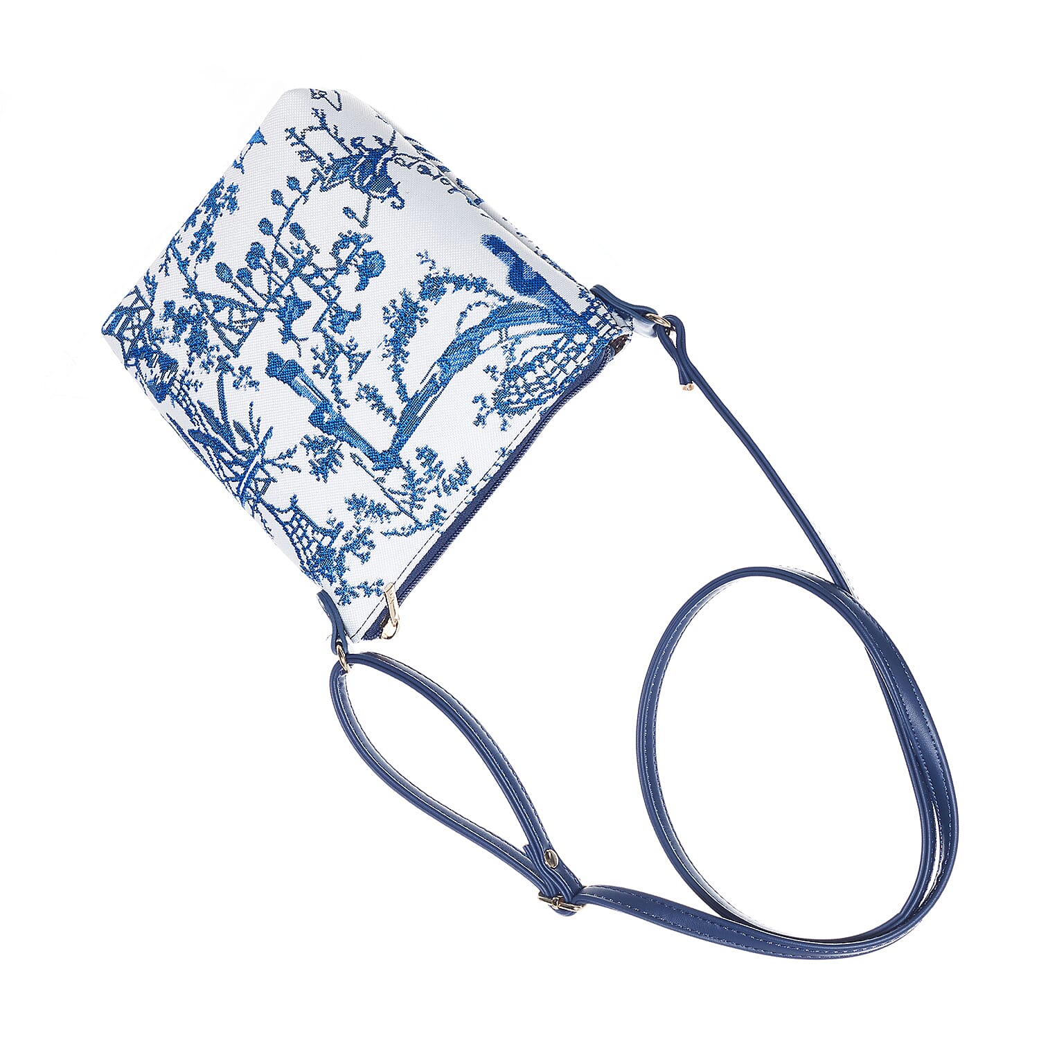 Signare Tapestry Christmas Gift Duo - Designer Inspired Chinoiserie Sling Bag Zip Coin Purse with Chinoserie Cosmetic Bag 221285222 5