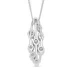Set of 3 - RADIANTA GRA Certified Moissanite Pendants with Chains (Size 18) in Rhodium Overlay Sterling Silver