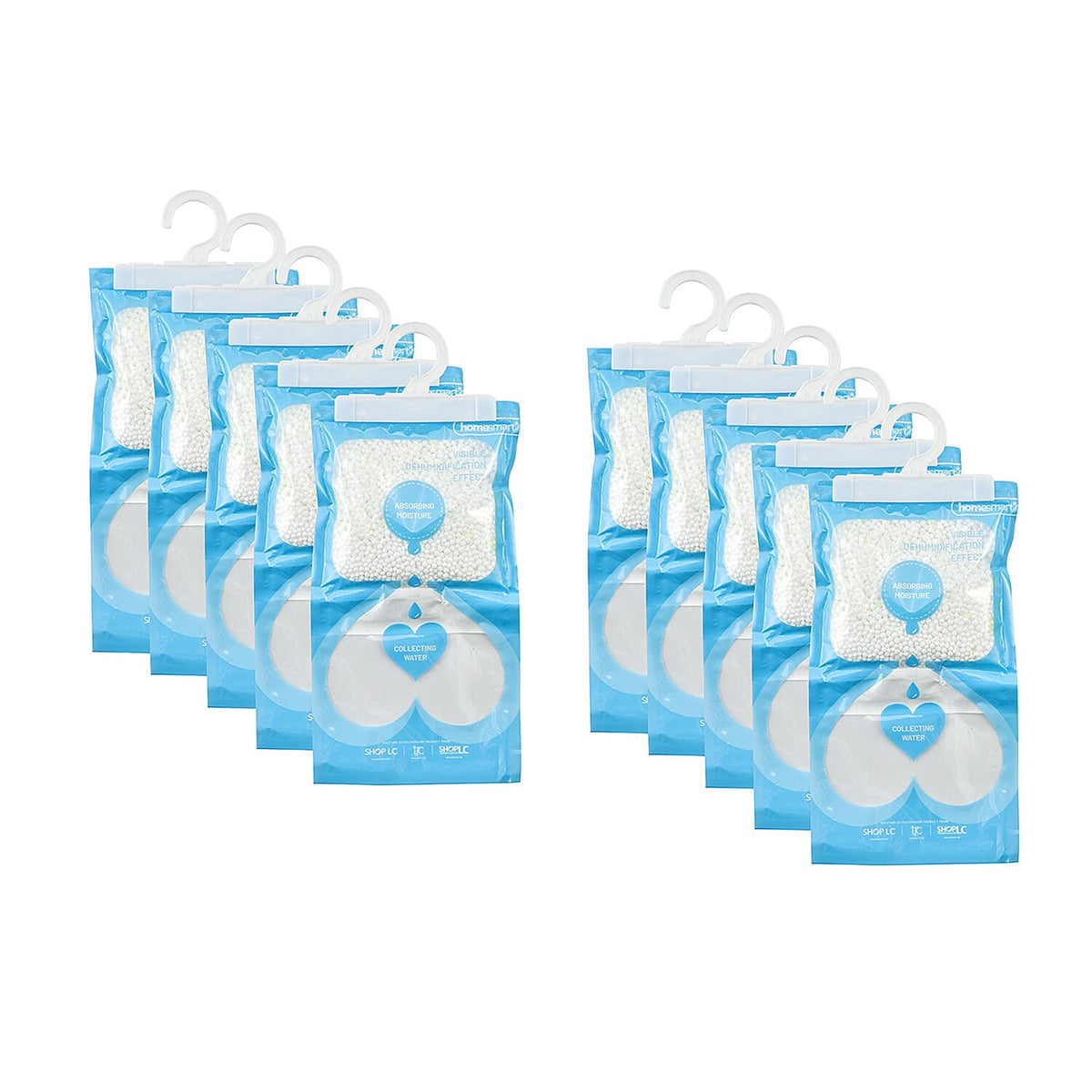 Set of 10 - HOMESMART Hanging Dehumidifier Bag (220gx10) - White &amp; Blue 221294384 0