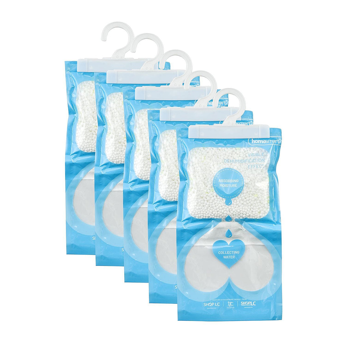 Set of 10 - HOMESMART Hanging Dehumidifier Bag (220gx10) - White &amp; Blue 221294384 1