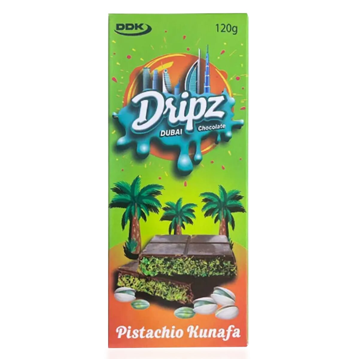 Set of 2- Dripz Dubai Pistachio Kunafa Chocolate (120g) 221296299 1