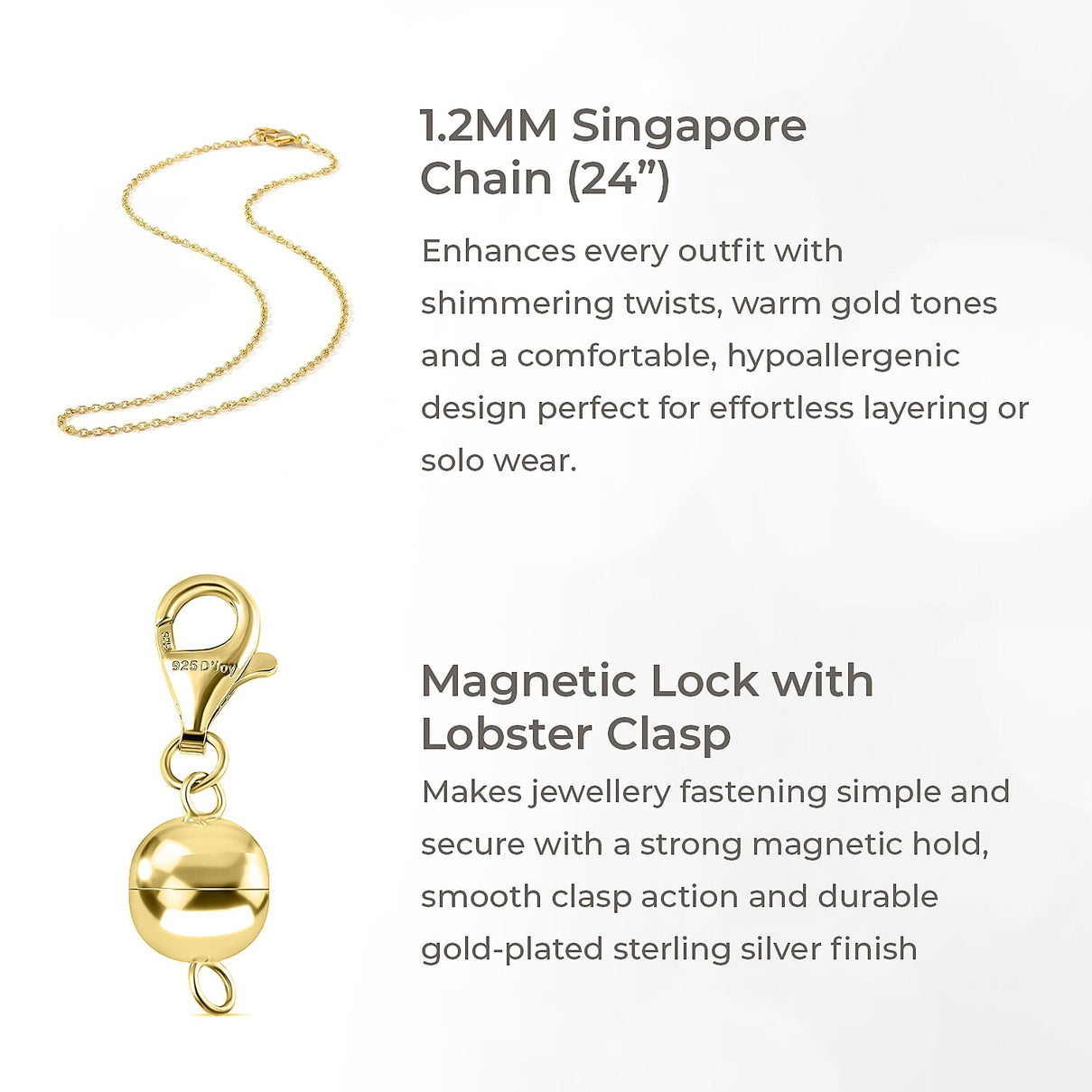 Radiant Fortune Gift Set of 5 (Including 24K Gold Kitty Keychain, Pixiu Ornament, Moissanite Earrings, Gold Overlay Silver Singapore Chain &amp; Magnetic Lock) 221297865 3