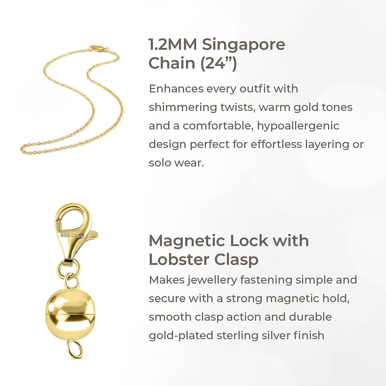 Radiant Fortune Gift Set of 5 (Including 24K Gold Kitty Keychain, Pixiu Ornament, Moissanite Earrings, Gold Overlay Silver Singapore Chain &amp; Magnetic Lock) 221297865 3