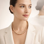 Glamour and Glitz Jewellery Set - Moissanite Yellow O-lay Studs, Industrial Link Yellow Overlay Necklace and Bracelet, Floral Harmany Bangle, South Sea Color Golden Shell Pearl Necklace and Pendant