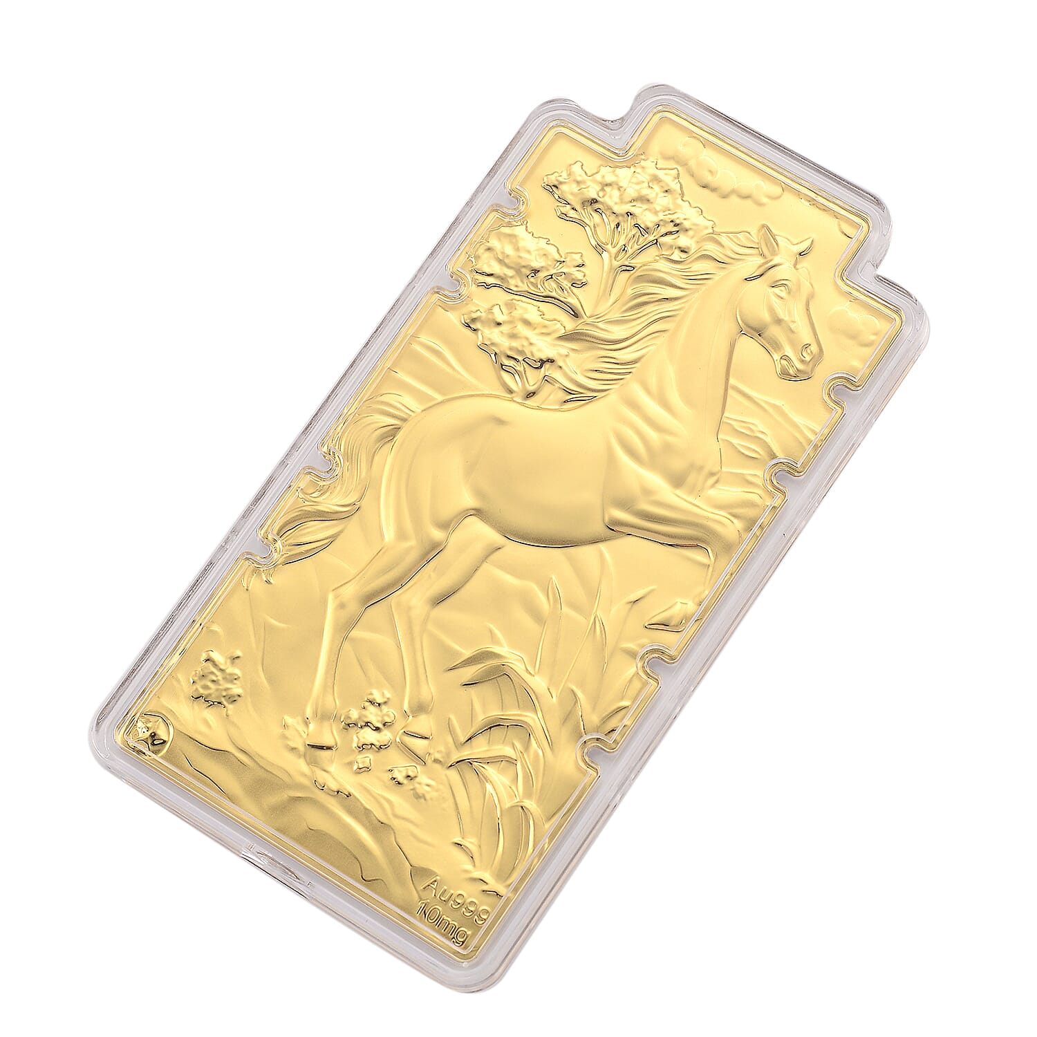 Set of 2 - 24K Yellow Gold (99.9% Purity) Large Horse Embossed Treasure - Symbolising Energy, Success &amp; Freedom 221297940 2