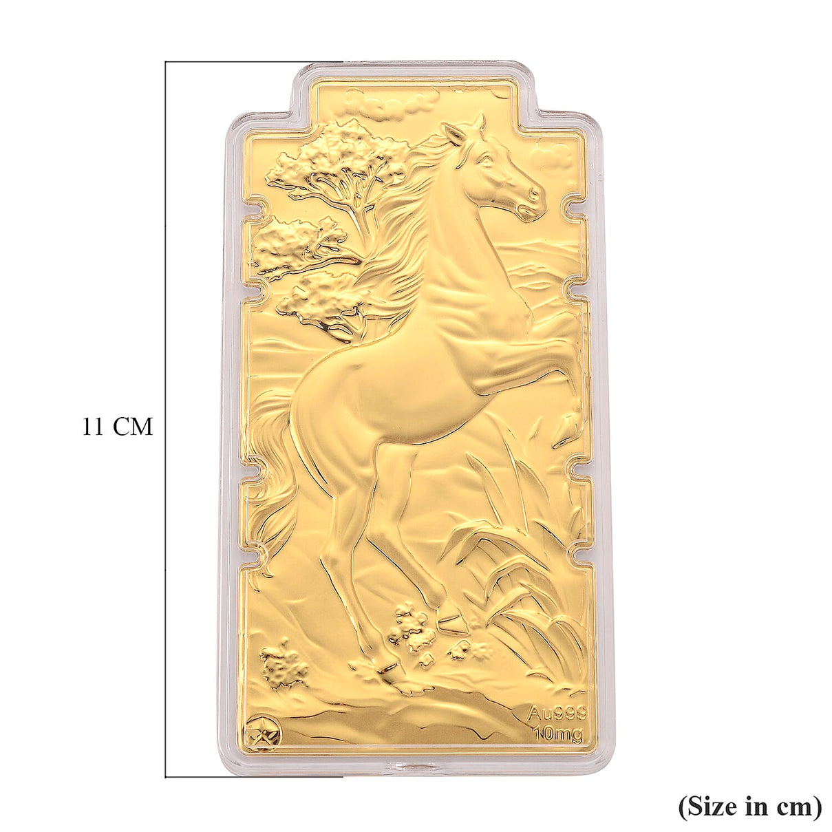 Set of 2 - 24K Yellow Gold (99.9% Purity) Large Horse Embossed Treasure - Symbolising Energy, Success &amp; Freedom 221297940 4